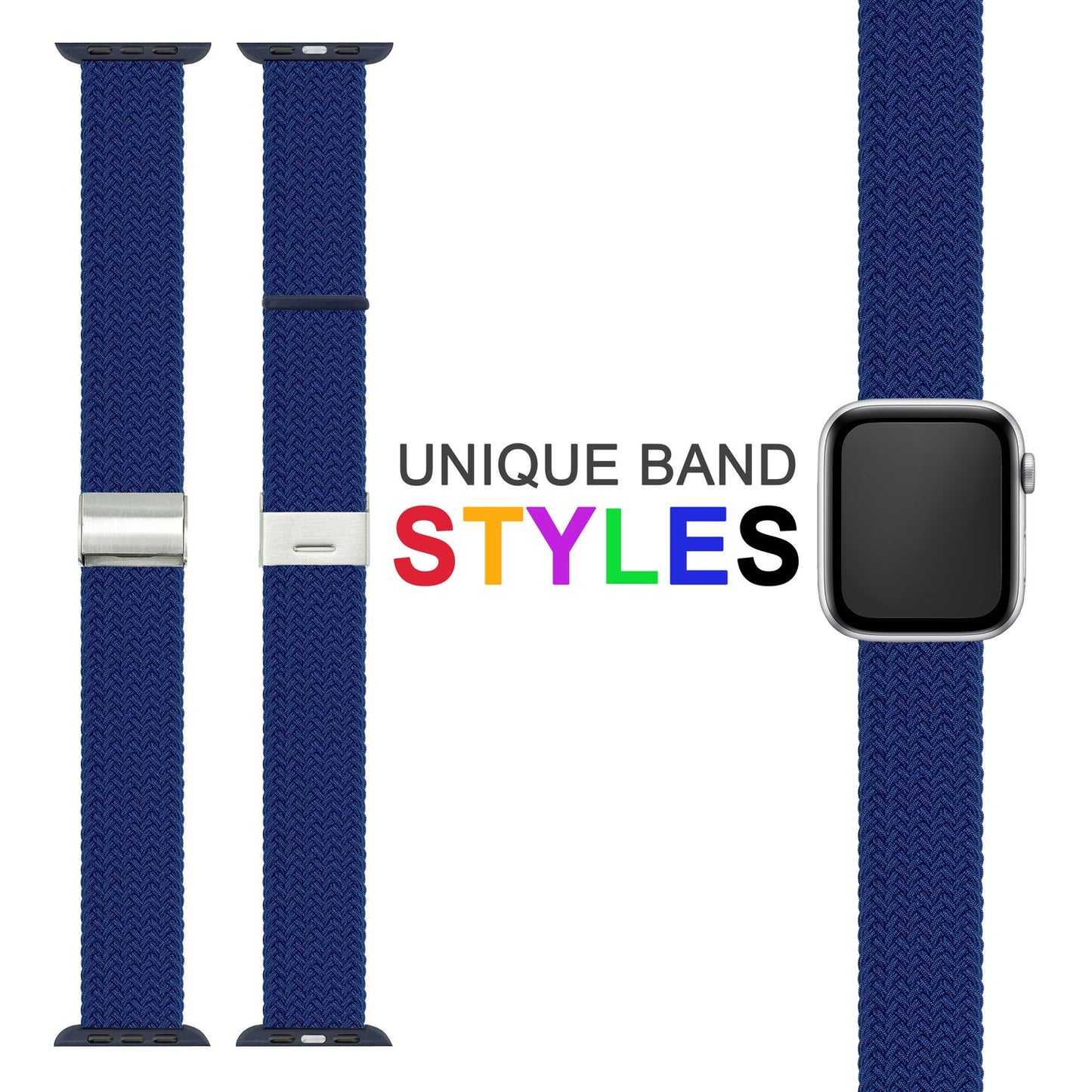 NALIA Geflochtenes Smart Watch Armband kompatibel mit Apple Watch Armband Ultra/SE & Series 8/7/6/5/4/3/2/1, 42mm 44mm 45mm 49mm, iWatch Uhr-Band Damen & Herren, Nylon