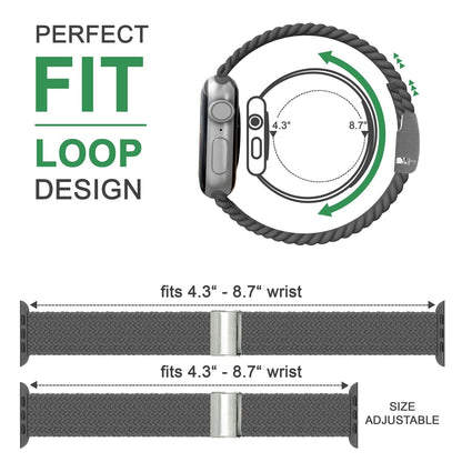 NALIA Geflochtenes Smart Watch Armband kompatibel mit Apple Watch Armband Ultra/SE & Series 8/7/6/5/4/3/2/1, 42mm 44mm 45mm 49mm, iWatch Uhr-Band Damen & Herren, Nylon