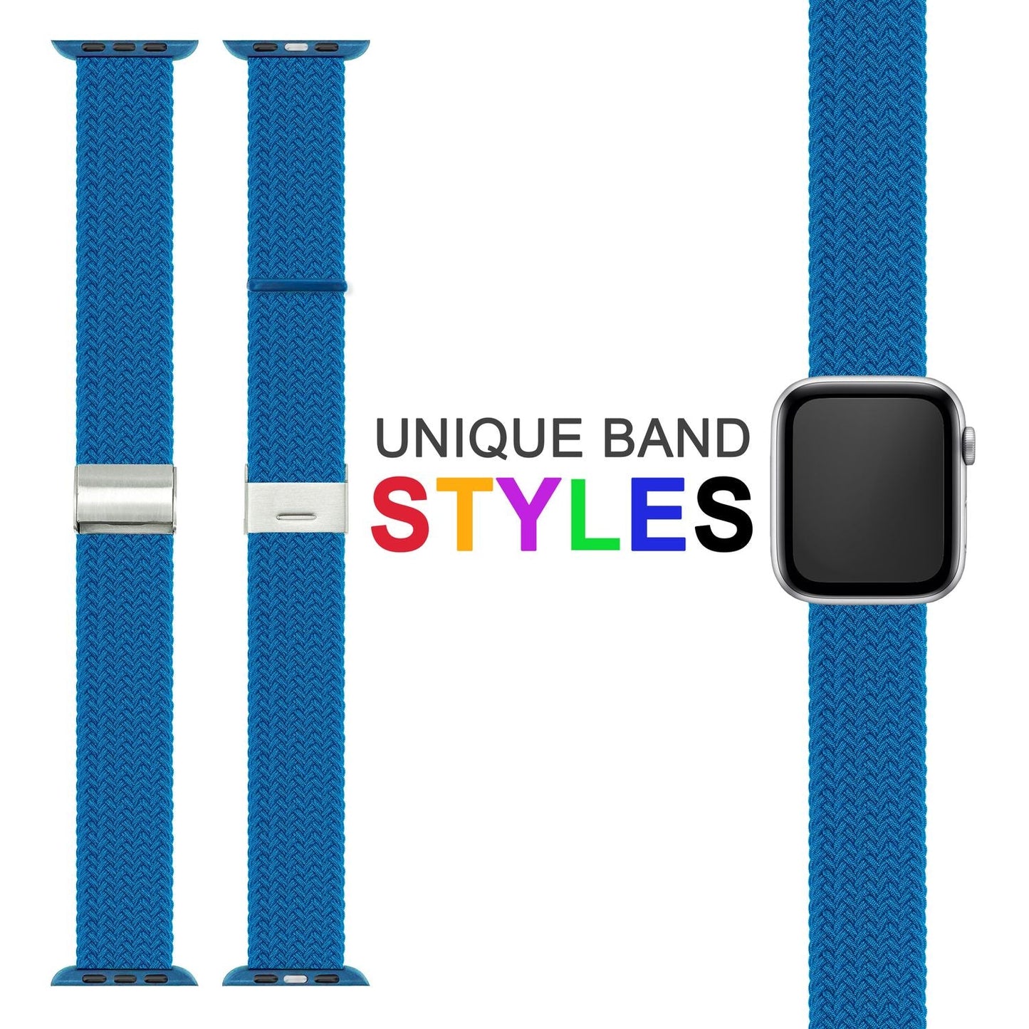 NALIA Geflochtenes Smart Watch Armband kompatibel mit Apple Watch Armband Ultra/SE & Series 8/7/6/5/4/3/2/1, 42mm 44mm 45mm 49mm, iWatch Uhr-Band Damen & Herren, Nylon