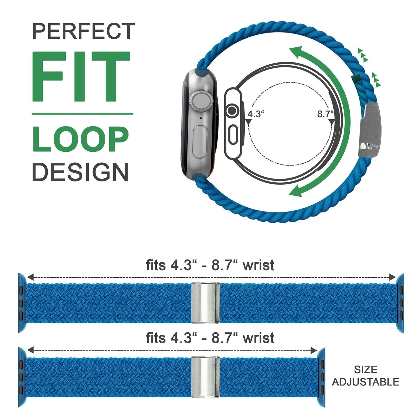 NALIA Geflochtenes Smart Watch Armband kompatibel mit Apple Watch Armband Ultra/SE & Series 8/7/6/5/4/3/2/1, 42mm 44mm 45mm 49mm, iWatch Uhr-Band Damen & Herren, Nylon