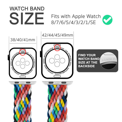 NALIA Geflochtenes Smart Watch Armband kompatibel mit Apple Watch Armband Ultra/SE & Series 8/7/6/5/4/3/2/1, 42mm 44mm 45mm 49mm, iWatch Uhr-Band Damen & Herren, Nylon