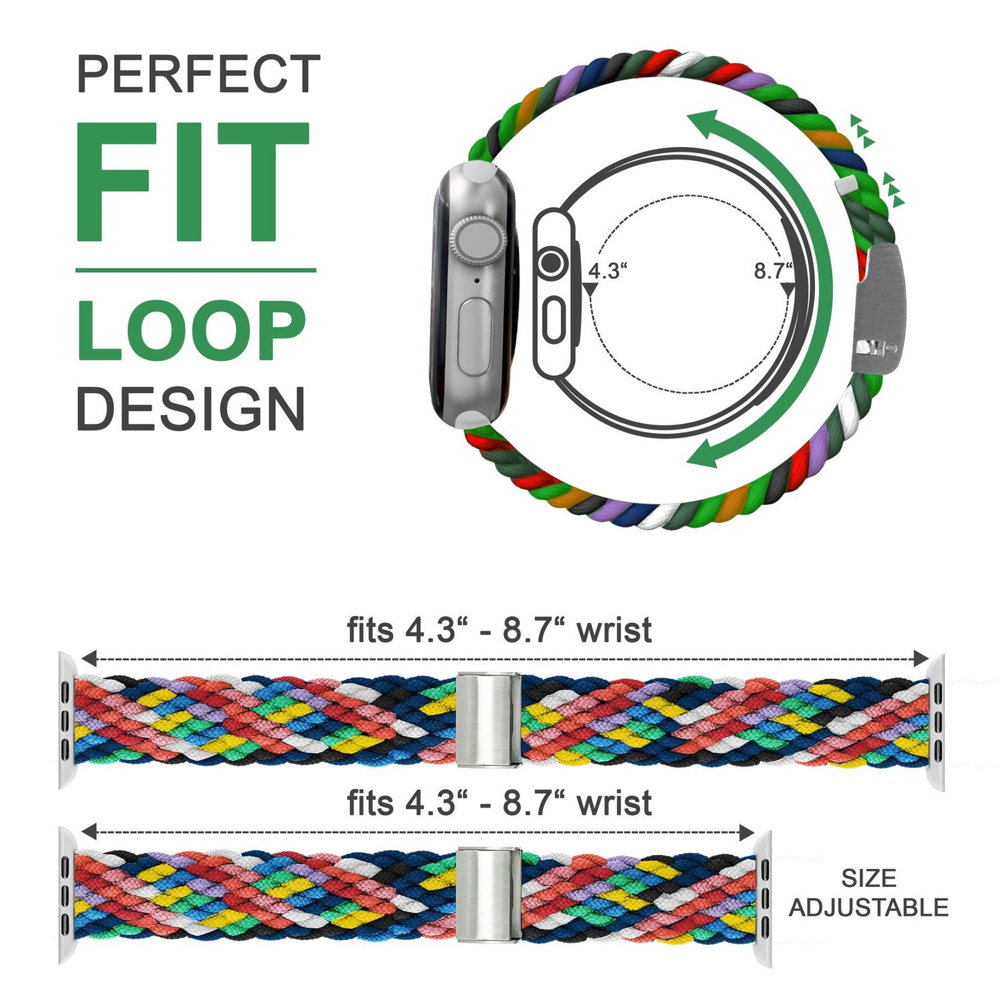NALIA Geflochtenes Smart Watch Armband kompatibel mit Apple Watch Armband Ultra/SE & Series 8/7/6/5/4/3/2/1, 42mm 44mm 45mm 49mm, iWatch Uhr-Band Damen & Herren, Nylon