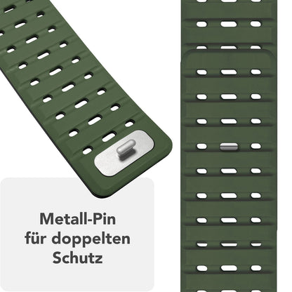 NALIA Volt Magnet Armband kompatibel mit Apple Watch Armband iWatch Series Ultra/SE/10/9/8/7/6/5/4/3/2/1, 42/44/45/49mm, Silikon Band Loop Sportarmband mit Steck-Pin Verschluss