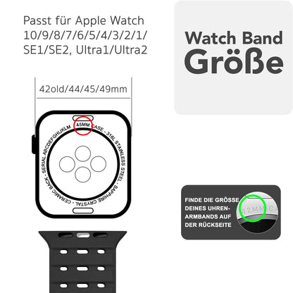 NALIA Volt Magnet Armband kompatibel mit Apple Watch Armband iWatch Series Ultra/SE/10/9/8/7/6/5/4/3/2/1, 42/44/45/49mm, Silikon Band Loop Sportarmband mit Steck-Pin Verschluss