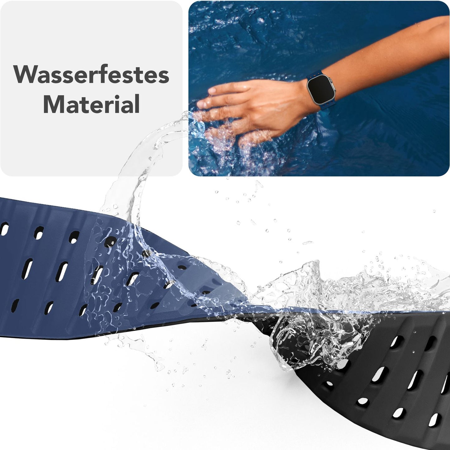 NALIA Volt Magnet Armband kompatibel mit Apple Watch Armband iWatch Series Ultra/SE/10/9/8/7/6/5/4/3/2/1, 42/44/45/49mm, Silikon Band Loop Sportarmband mit Steck-Pin Verschluss
