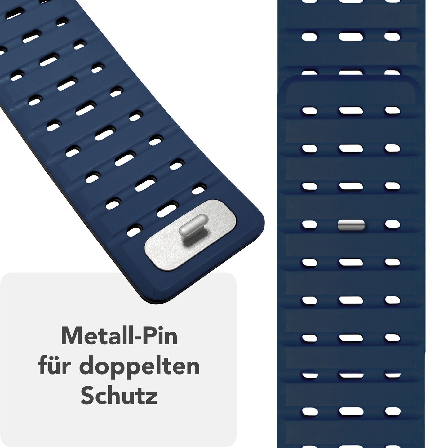 NALIA Volt Magnet Armband kompatibel mit Apple Watch Armband iWatch Series Ultra/SE/10/9/8/7/6/5/4/3/2/1, 42/44/45/49mm, Silikon Band Loop Sportarmband mit Steck-Pin Verschluss