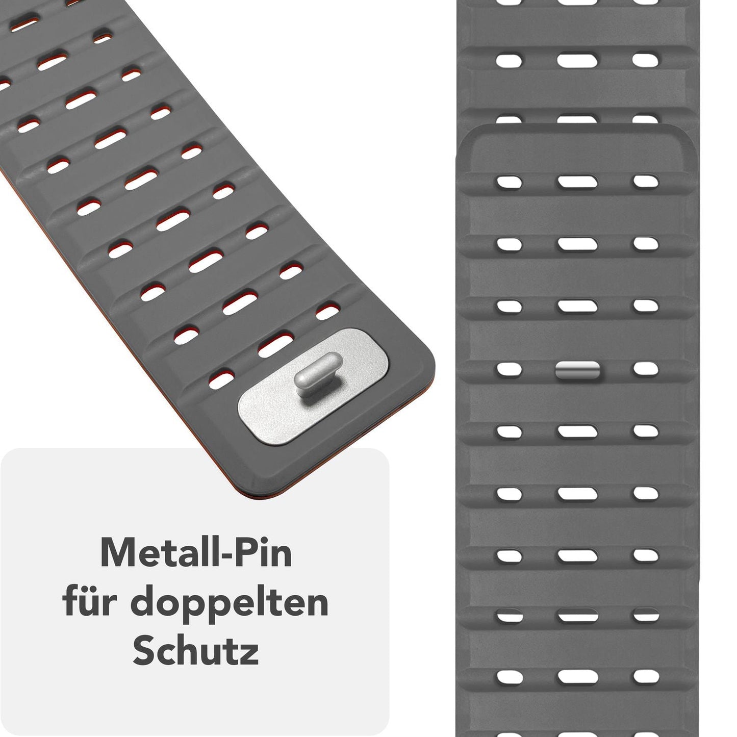 NALIA Volt Magnet Armband kompatibel mit Apple Watch Armband iWatch Series Ultra/SE/10/9/8/7/6/5/4/3/2/1, 42/44/45/49mm, Silikon Band Loop Sportarmband mit Steck-Pin Verschluss