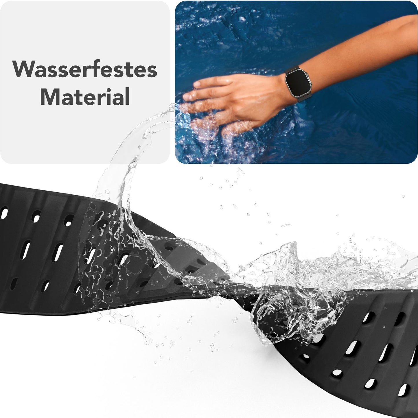 NALIA Volt Magnet Armband kompatibel mit Apple Watch Armband iWatch Series Ultra/SE/10/9/8/7/6/5/4/3/2/1, 42/44/45/49mm, Silikon Band Loop Sportarmband mit Steck-Pin Verschluss