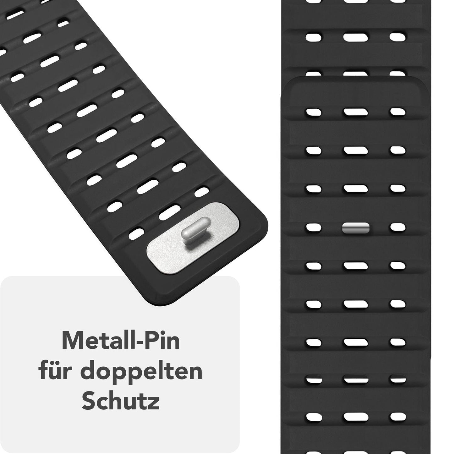 NALIA Volt Magnet Armband kompatibel mit Apple Watch Armband iWatch Series Ultra/SE/10/9/8/7/6/5/4/3/2/1, 42/44/45/49mm, Silikon Band Loop Sportarmband mit Steck-Pin Verschluss