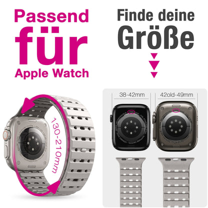 NALIA Volt Magnet Armband kompatibel mit Apple Watch Armband iWatch Series Ultra/SE/10/9/8/7/6/5/4/3/2/1, 42/44/45/49mm, Silikon Band Loop Sportarmband mit Steck-Pin Verschluss