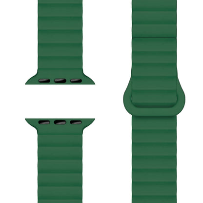 NALIA Core Magnet Armband kompatibel mit Apple Watch SE & iWatch Series 10 9 8 7 6 5 4 3 2 1, 38/40/41/42mm, Atmungsaktives Silikon Loop, Sportarmband mit Rillen Design