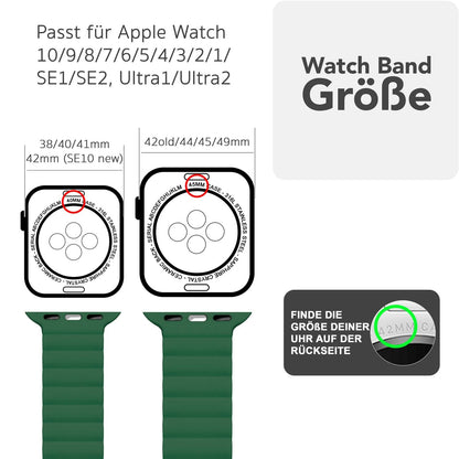 NALIA Core Magnet Armband kompatibel mit Apple Watch SE & iWatch Series 10 9 8 7 6 5 4 3 2 1, 38/40/41/42mm, Atmungsaktives Silikon Loop, Sportarmband mit Rillen Design