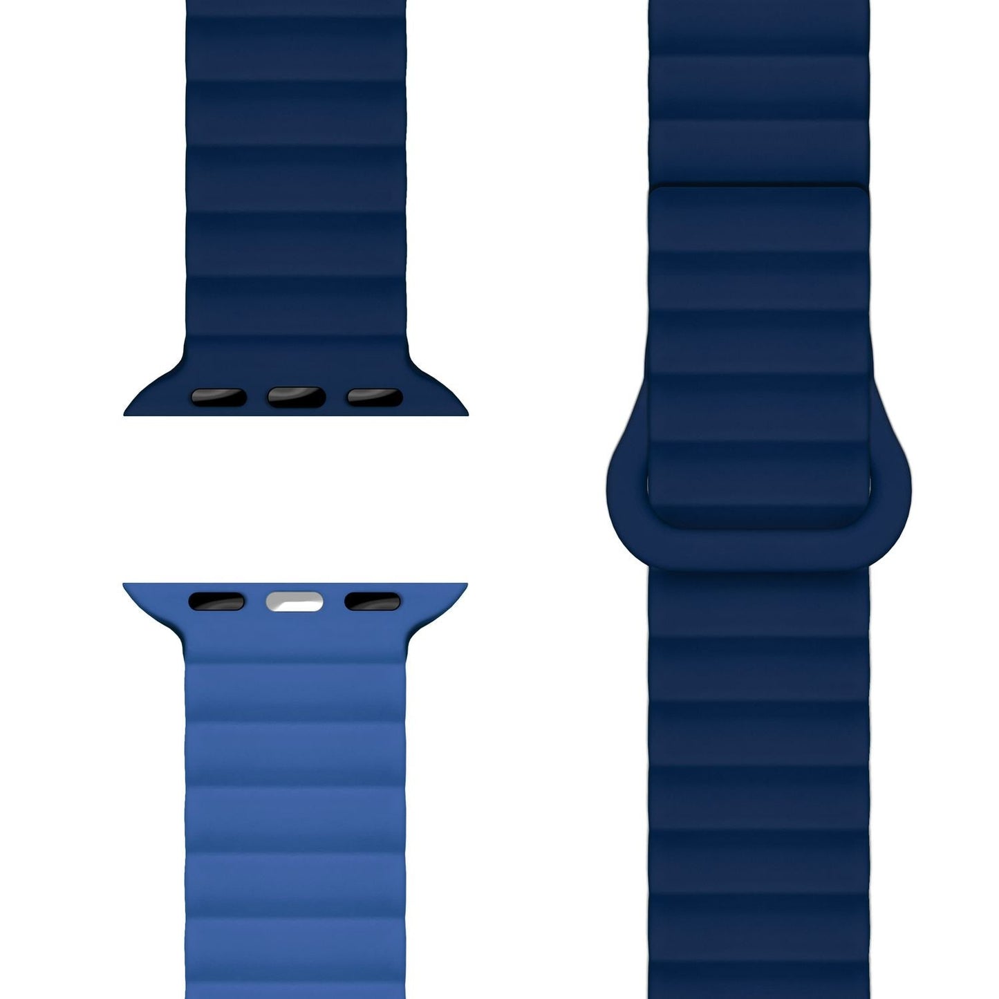 NALIA Core Magnet Armband kompatibel mit Apple Watch SE & iWatch Series 10 9 8 7 6 5 4 3 2 1, 38/40/41/42mm, Atmungsaktives Silikon Loop, Sportarmband mit Rillen Design
