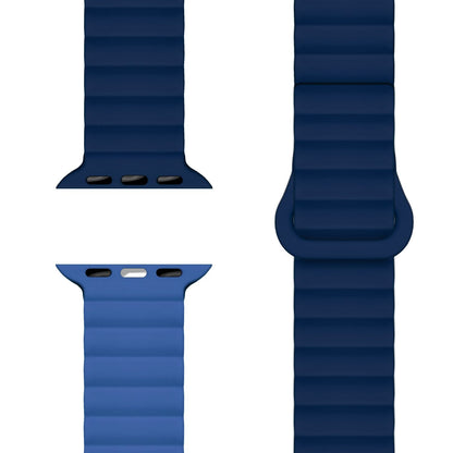 NALIA Core Magnet Armband kompatibel mit Apple Watch SE & iWatch Series 10 9 8 7 6 5 4 3 2 1, 38/40/41/42mm, Atmungsaktives Silikon Loop, Sportarmband mit Rillen Design