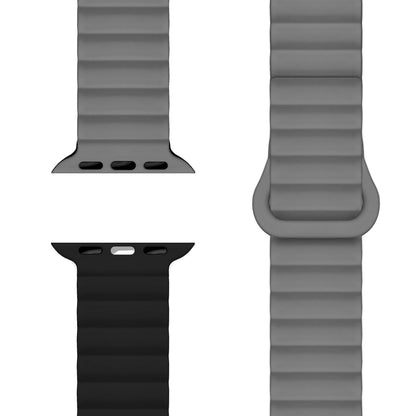 NALIA Core Magnet Armband kompatibel mit Apple Watch SE & iWatch Series 10 9 8 7 6 5 4 3 2 1, 38/40/41/42mm, Atmungsaktives Silikon Loop, Sportarmband mit Rillen Design