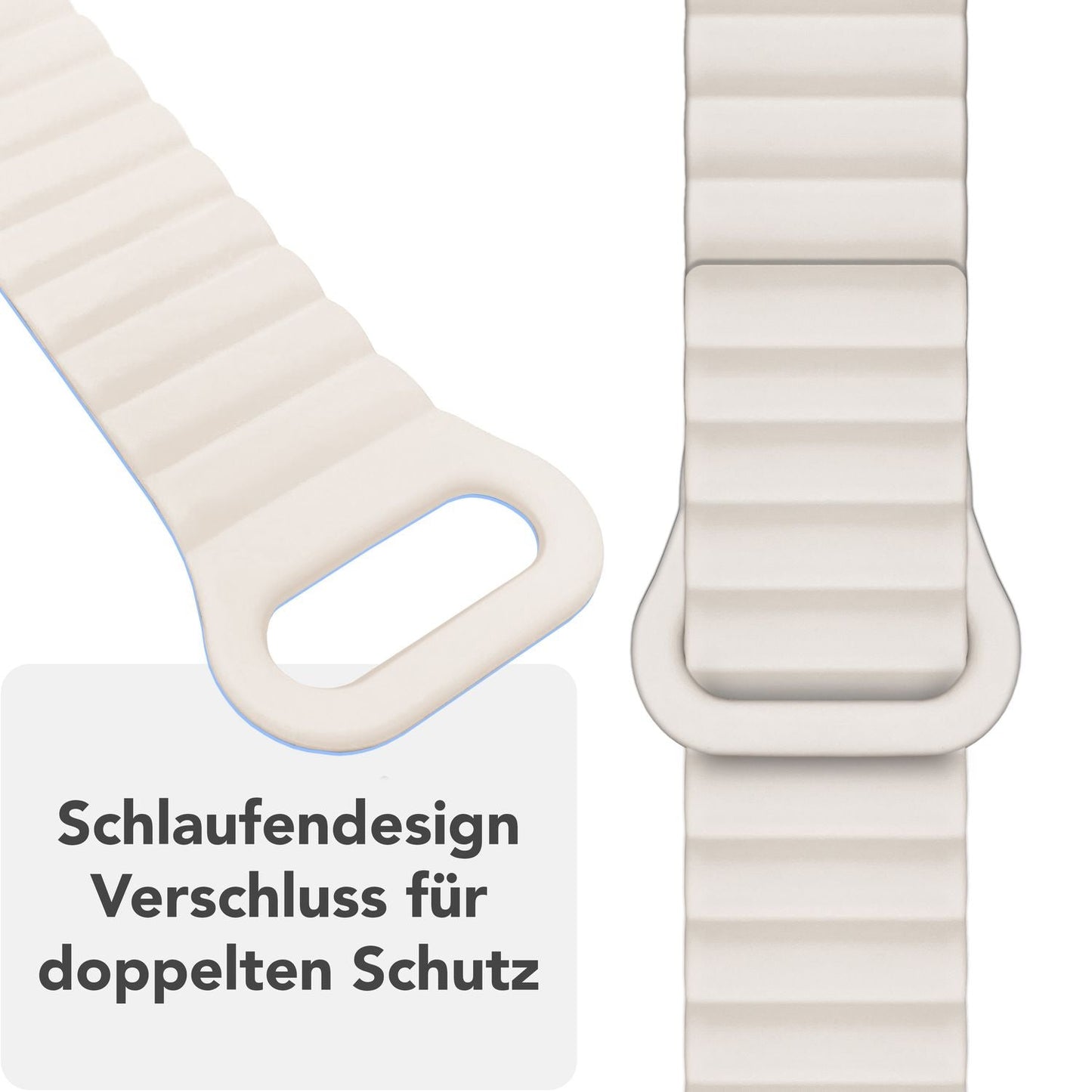 NALIA Core Magnet Armband kompatibel mit Apple Watch SE & iWatch Series 10 9 8 7 6 5 4 3 2 1, 38/40/41/42mm, Atmungsaktives Silikon Loop, Sportarmband mit Rillen Design