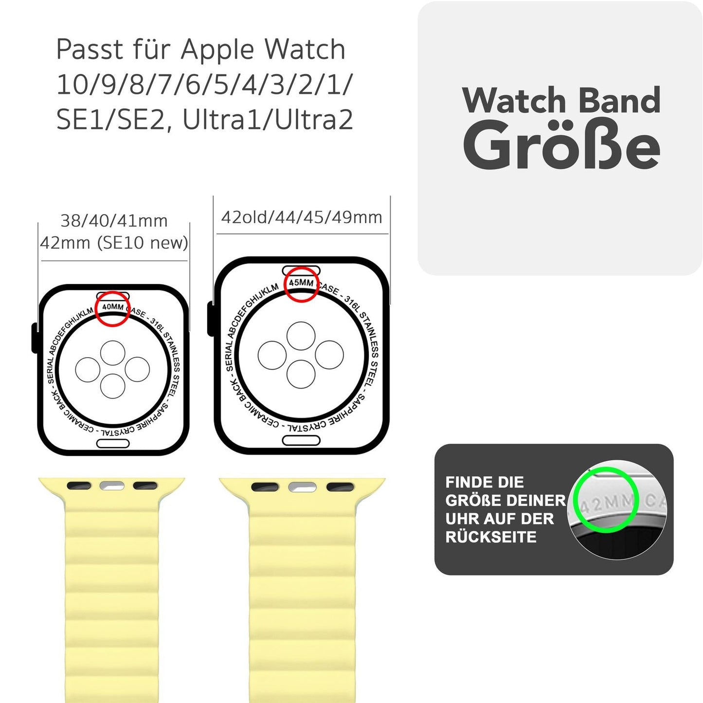 NALIA Core Magnet Armband kompatibel mit Apple Watch SE & iWatch Series 10 9 8 7 6 5 4 3 2 1, 38/40/41/42mm, Atmungsaktives Silikon Loop, Sportarmband mit Rillen Design