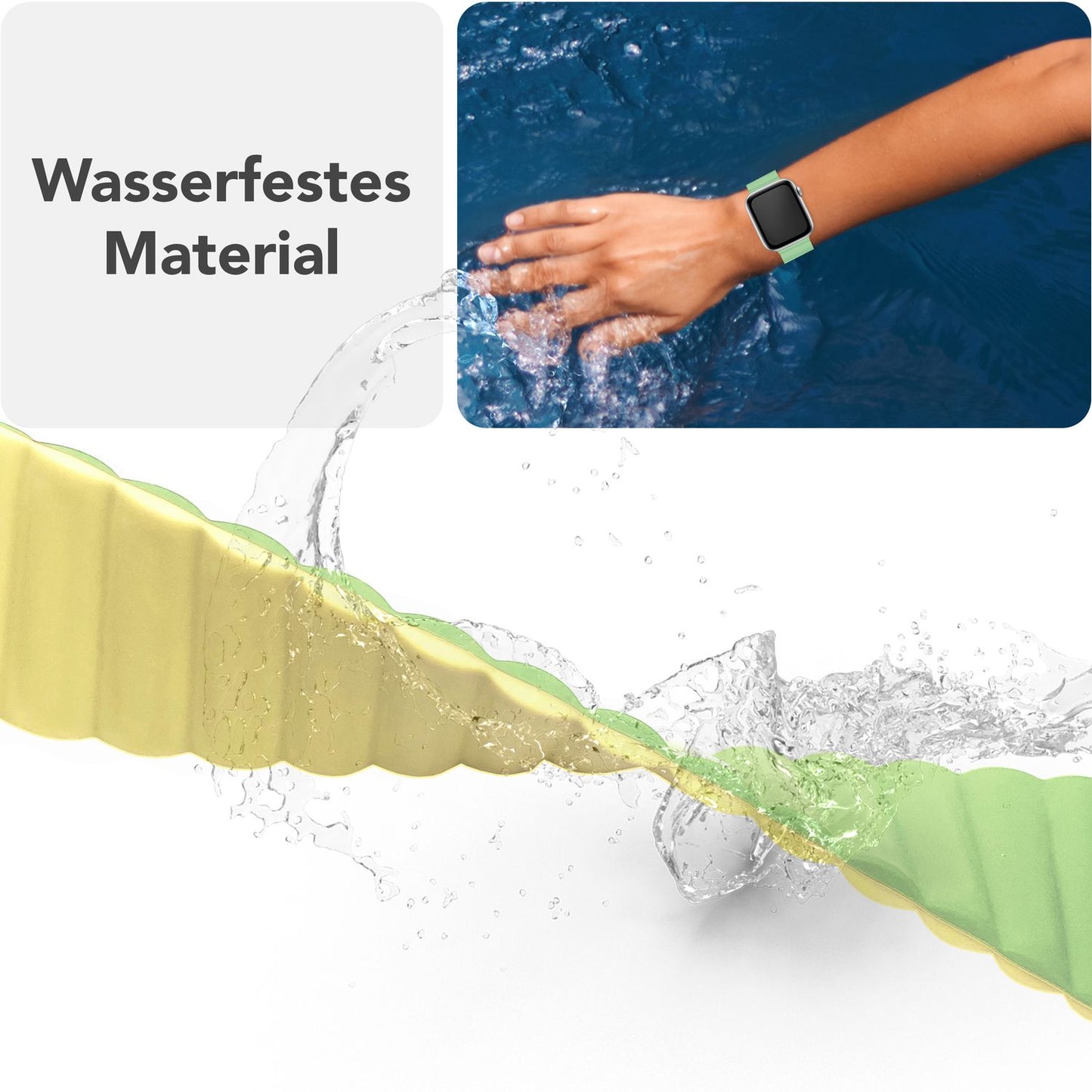NALIA Core Magnet Armband kompatibel mit Apple Watch SE & iWatch Series 10 9 8 7 6 5 4 3 2 1, 38/40/41/42mm, Atmungsaktives Silikon Loop, Sportarmband mit Rillen Design