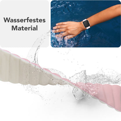 NALIA Core Magnet Armband kompatibel mit Apple Watch SE & iWatch Series 10 9 8 7 6 5 4 3 2 1, 38/40/41/42mm, Atmungsaktives Silikon Loop, Sportarmband mit Rillen Design