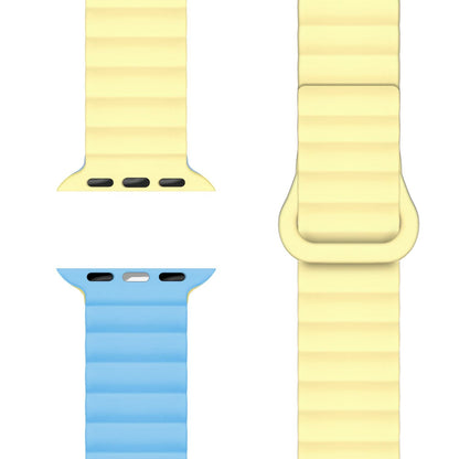 NALIA Core Magnet Armband kompatibel mit Apple Watch SE & iWatch Series 10 9 8 7 6 5 4 3 2 1, 38/40/41/42mm, Atmungsaktives Silikon Loop, Sportarmband mit Rillen Design