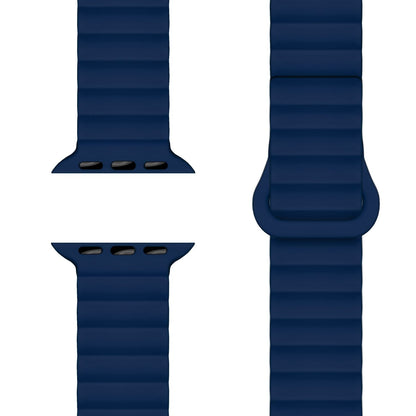 NALIA Core Magnet Armband kompatibel mit Apple Watch SE & iWatch Series 10 9 8 7 6 5 4 3 2 1, 38/40/41/42mm, Atmungsaktives Silikon Loop, Sportarmband mit Rillen Design