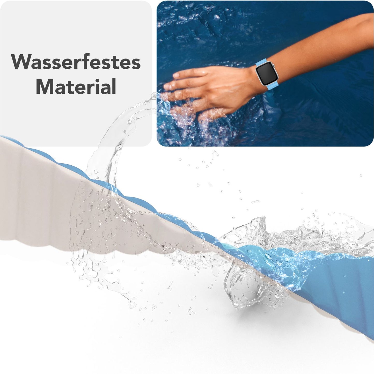 NALIA Core Magnet Armband kompatibel mit Apple Watch SE & iWatch Series 10 9 8 7 6 5 4 3 2 1, 38/40/41/42mm, Atmungsaktives Silikon Loop, Sportarmband mit Rillen Design