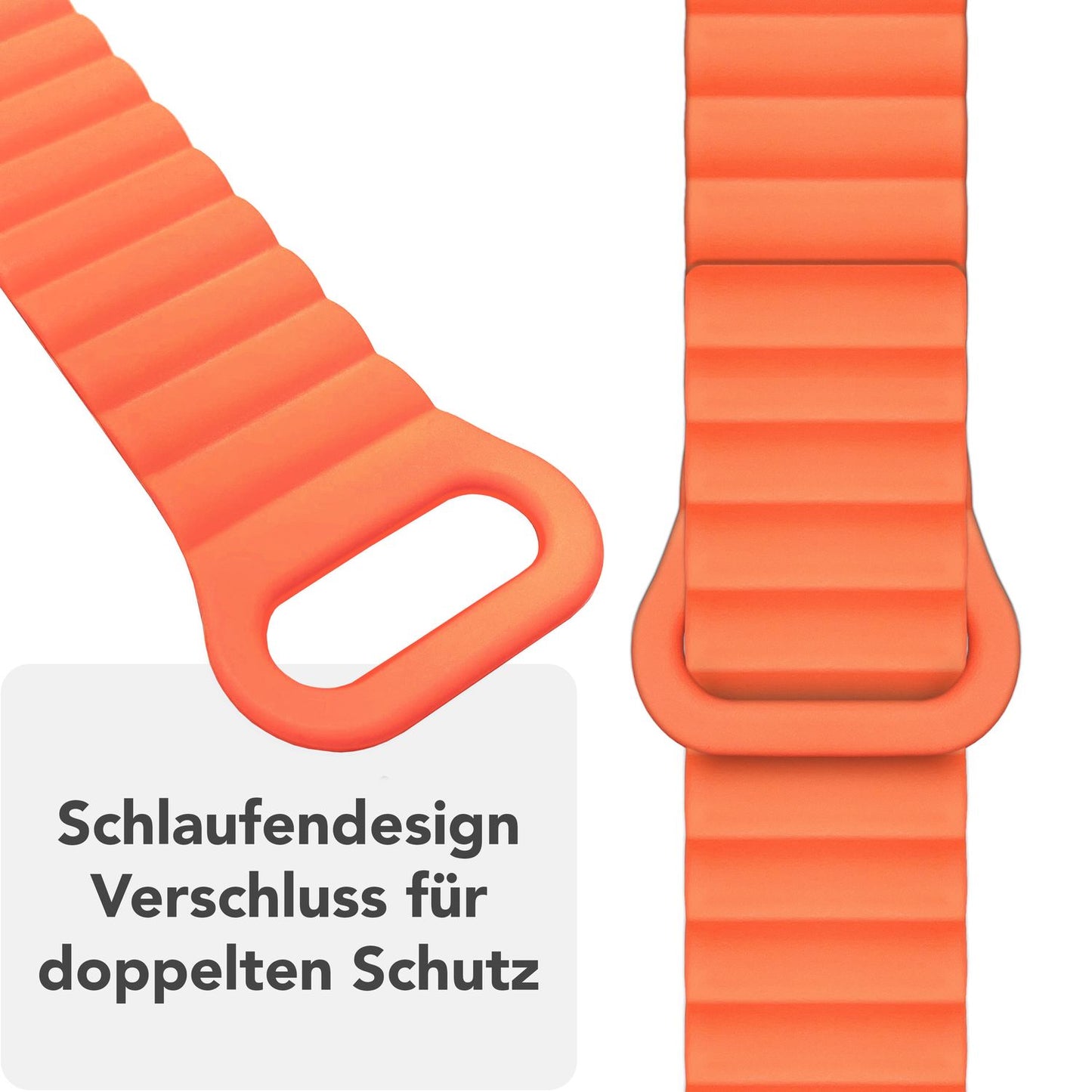 NALIA Core Magnet Armband kompatibel mit Apple Watch SE & iWatch Series 10 9 8 7 6 5 4 3 2 1, 38/40/41/42mm, Atmungsaktives Silikon Loop, Sportarmband mit Rillen Design