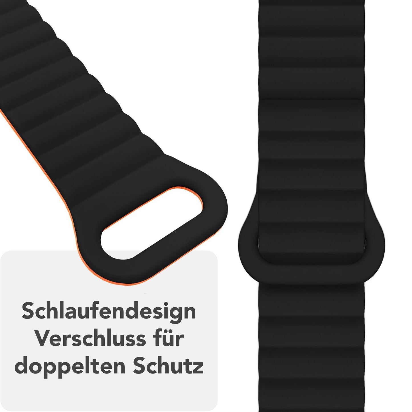 NALIA Core Magnet Armband kompatibel mit Apple Watch SE & iWatch Series 10 9 8 7 6 5 4 3 2 1, 38/40/41/42mm, Atmungsaktives Silikon Loop, Sportarmband mit Rillen Design