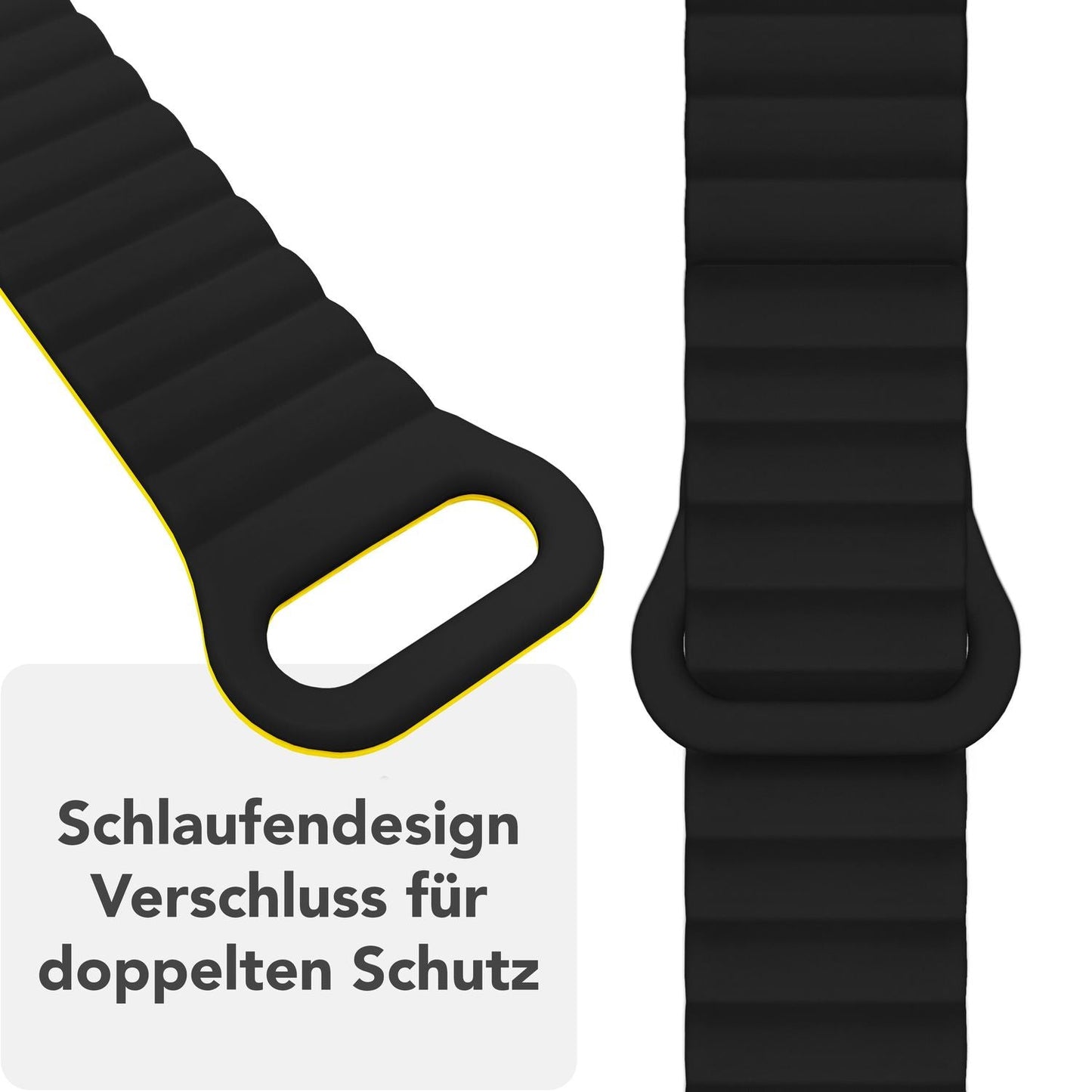 NALIA Core Magnet Armband kompatibel mit Apple Watch SE & iWatch Series 10 9 8 7 6 5 4 3 2 1, 38/40/41/42mm, Atmungsaktives Silikon Loop, Sportarmband mit Rillen Design