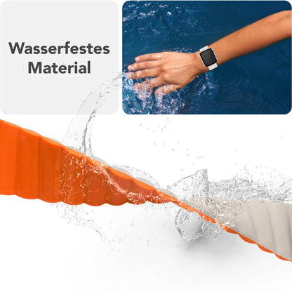 NALIA Core Magnet Armband kompatibel mit Apple Watch SE & iWatch Series 10 9 8 7 6 5 4 3 2 1, 38/40/41/42mm, Atmungsaktives Silikon Loop, Sportarmband mit Rillen Design