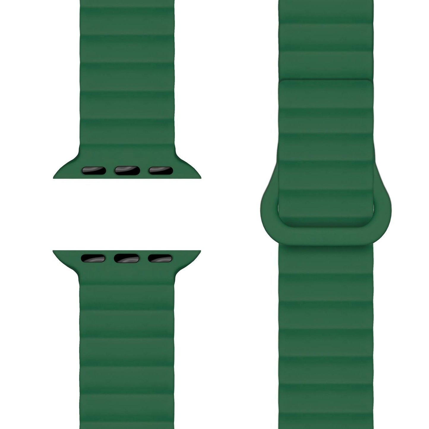 NALIA Core Magnet Armband kompatibel mit Apple Watch Series Ultra/SE/10/9/8/7/6/5/4/3/2/1 – 42/44/45/46/49mm, Atmungsaktives Silikon Loop, Sportarmband mit Rillendesign