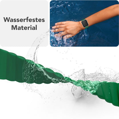 NALIA Core Magnet Armband kompatibel mit Apple Watch Series Ultra/SE/10/9/8/7/6/5/4/3/2/1 – 42/44/45/46/49mm, Atmungsaktives Silikon Loop, Sportarmband mit Rillendesign