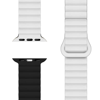 NALIA Core Magnet Armband kompatibel mit Apple Watch Series Ultra/SE/10/9/8/7/6/5/4/3/2/1 – 42/44/45/46/49mm, Atmungsaktives Silikon Loop, Sportarmband mit Rillendesign