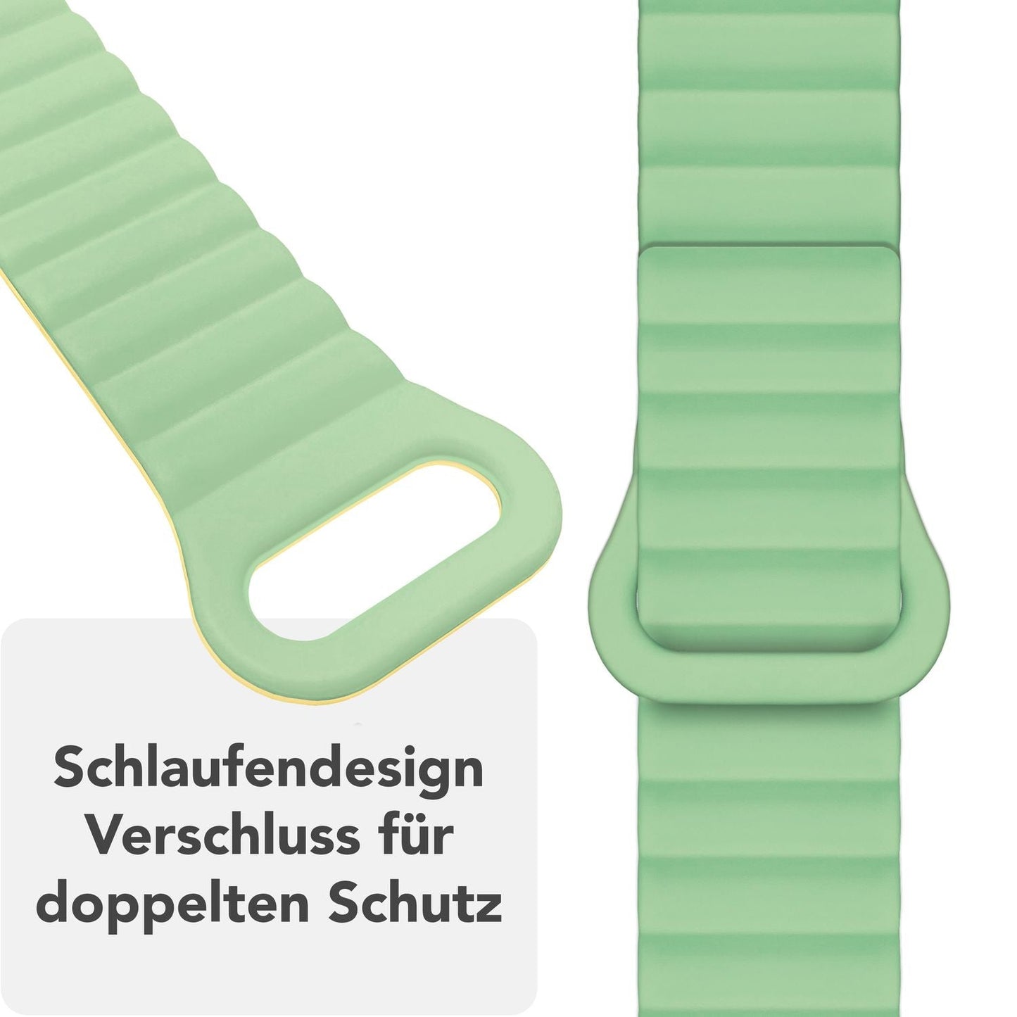 NALIA Core Magnet Armband kompatibel mit Apple Watch Series Ultra/SE/10/9/8/7/6/5/4/3/2/1 – 42/44/45/46/49mm, Atmungsaktives Silikon Loop, Sportarmband mit Rillendesign