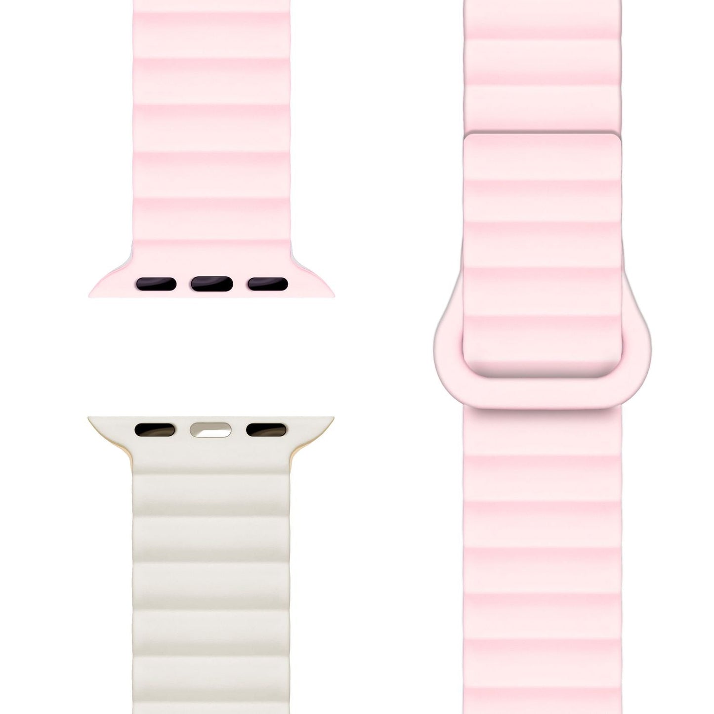 NALIA Core Magnet Armband kompatibel mit Apple Watch Series Ultra/SE/10/9/8/7/6/5/4/3/2/1 – 42/44/45/46/49mm, Atmungsaktives Silikon Loop, Sportarmband mit Rillendesign