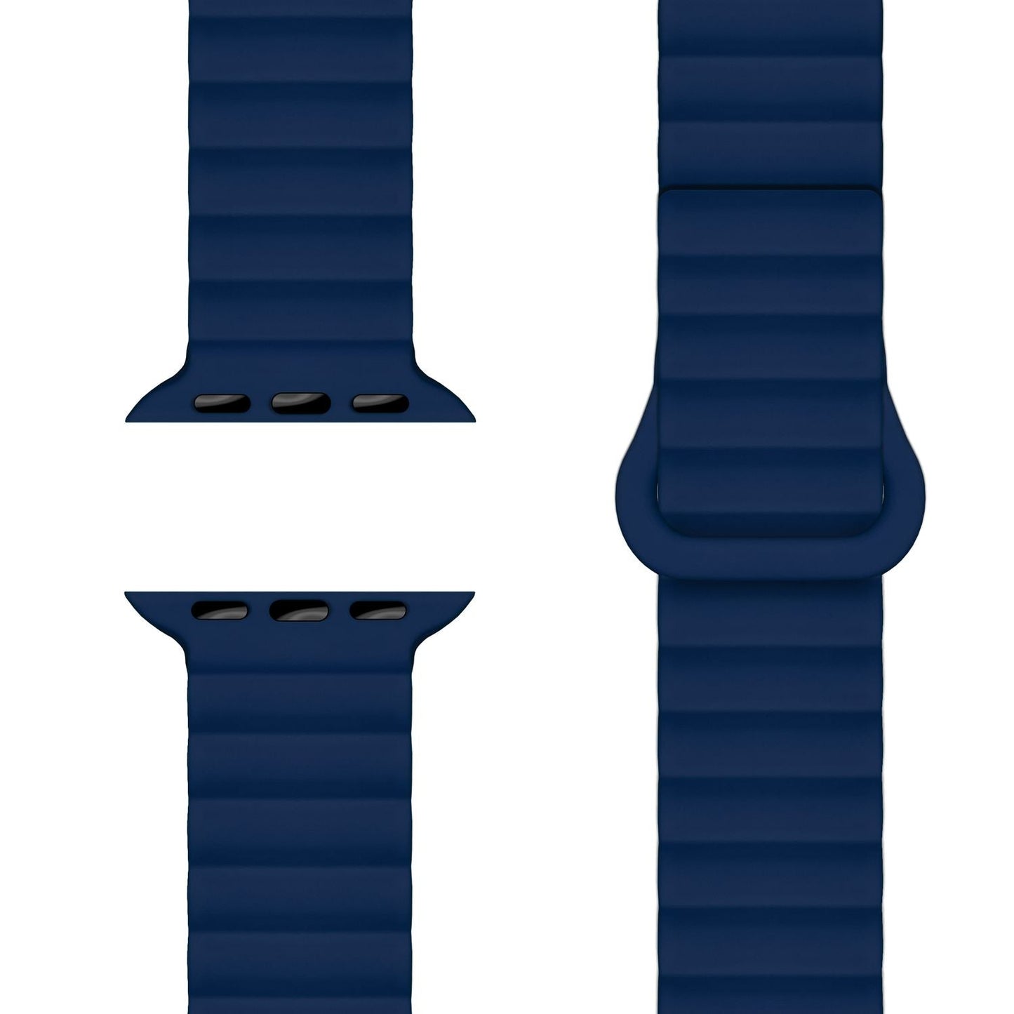 NALIA Core Magnet Armband kompatibel mit Apple Watch Series Ultra/SE/10/9/8/7/6/5/4/3/2/1 – 42/44/45/46/49mm, Atmungsaktives Silikon Loop, Sportarmband mit Rillendesign