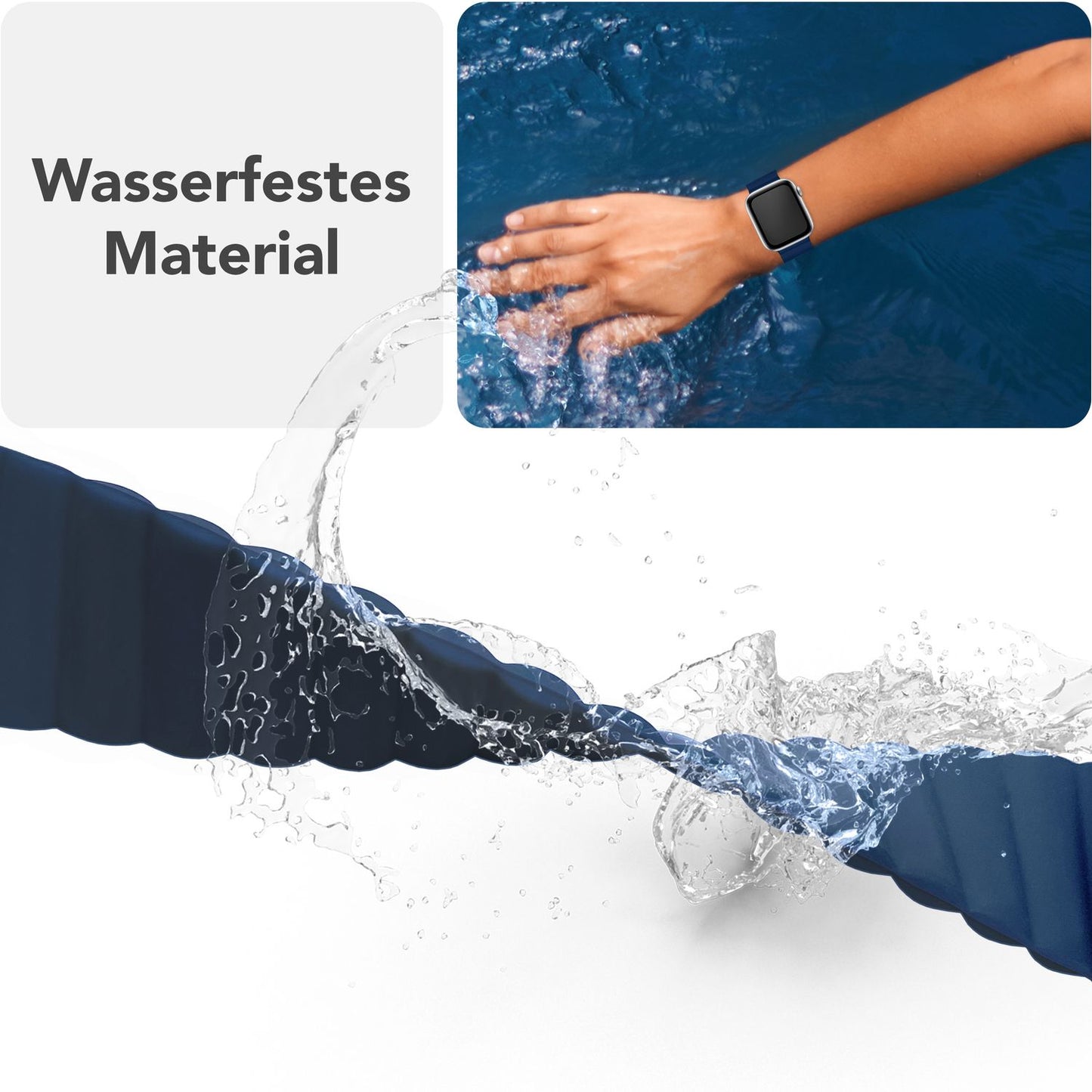 NALIA Core Magnet Armband kompatibel mit Apple Watch Series Ultra/SE/10/9/8/7/6/5/4/3/2/1 – 42/44/45/46/49mm, Atmungsaktives Silikon Loop, Sportarmband mit Rillendesign