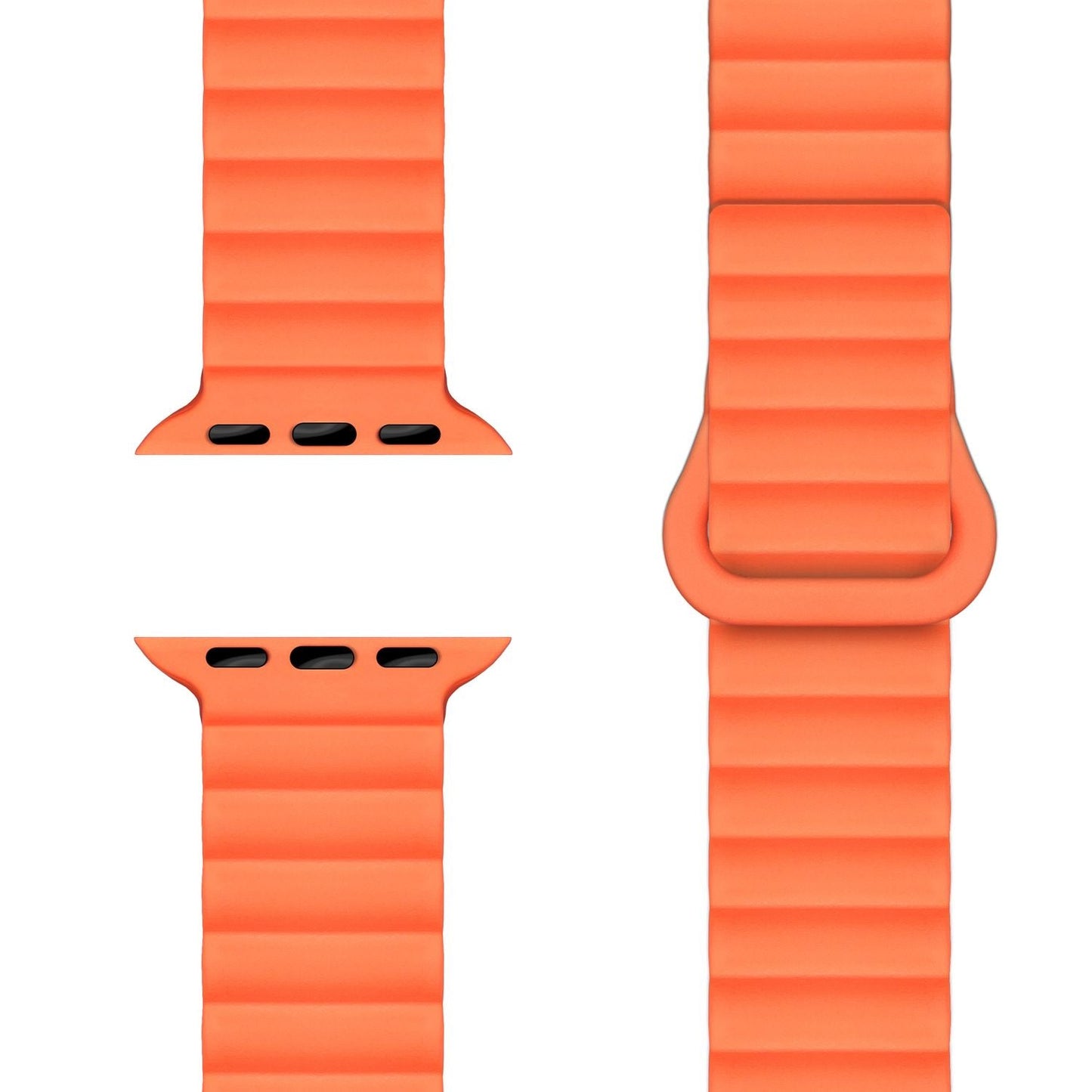 NALIA Core Magnet Armband kompatibel mit Apple Watch Series Ultra/SE/10/9/8/7/6/5/4/3/2/1 – 42/44/45/46/49mm, Atmungsaktives Silikon Loop, Sportarmband mit Rillendesign