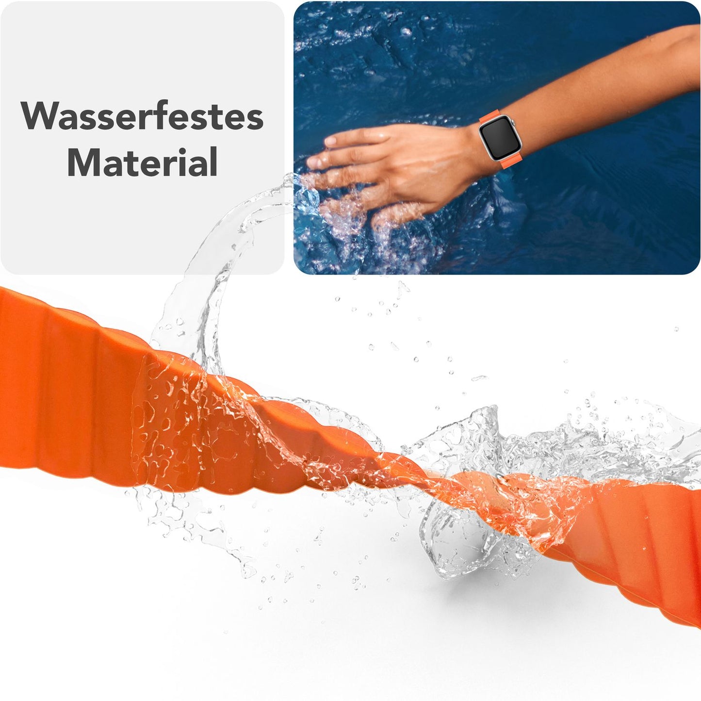 NALIA Core Magnet Armband kompatibel mit Apple Watch Series Ultra/SE/10/9/8/7/6/5/4/3/2/1 – 42/44/45/46/49mm, Atmungsaktives Silikon Loop, Sportarmband mit Rillendesign