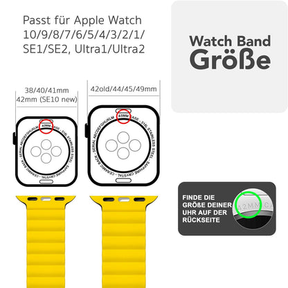 NALIA Core Magnet Armband kompatibel mit Apple Watch Series Ultra/SE/10/9/8/7/6/5/4/3/2/1 – 42/44/45/46/49mm, Atmungsaktives Silikon Loop, Sportarmband mit Rillendesign