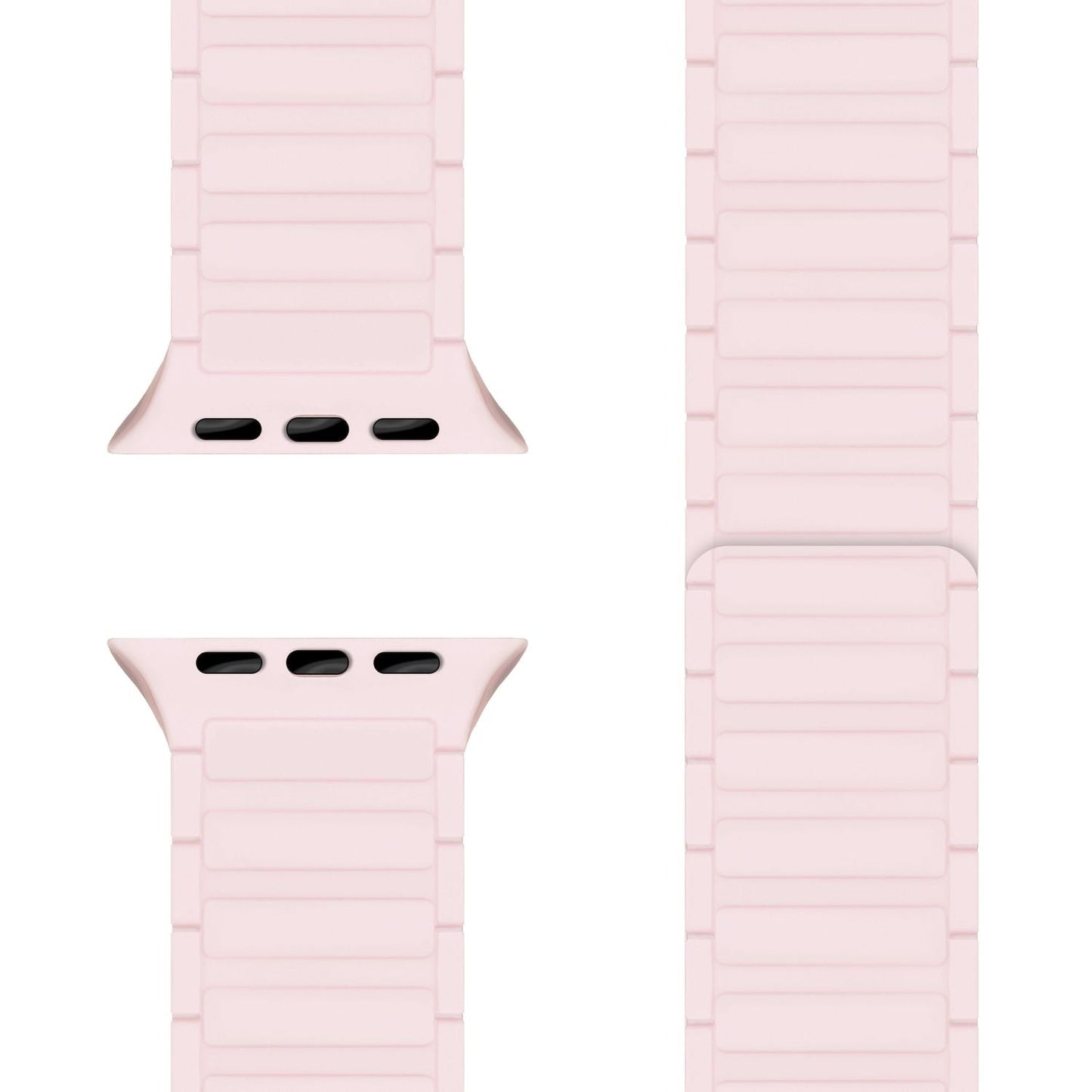 NALIA Nexus Magnet Armband kompatibel mit Apple Watch Armband Series SE/iWatch 10 9 8 7 6 5 4 3 2 1, 38/40/41/42mm, Silikon Loop mit Rillendesign, Sportarmband Magnetisch