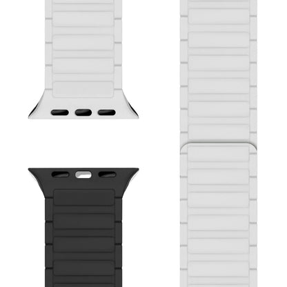 NALIA Nexus Magnet Armband kompatibel mit Apple Watch Armband Series SE/iWatch 10 9 8 7 6 5 4 3 2 1, 38/40/41/42mm, Silikon Loop mit Rillendesign, Sportarmband Magnetisch