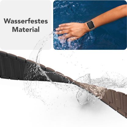 NALIA Nexus Magnet Armband kompatibel mit Apple Watch Armband Series SE/iWatch 10 9 8 7 6 5 4 3 2 1, 38/40/41/42mm, Silikon Loop mit Rillendesign, Sportarmband Magnetisch