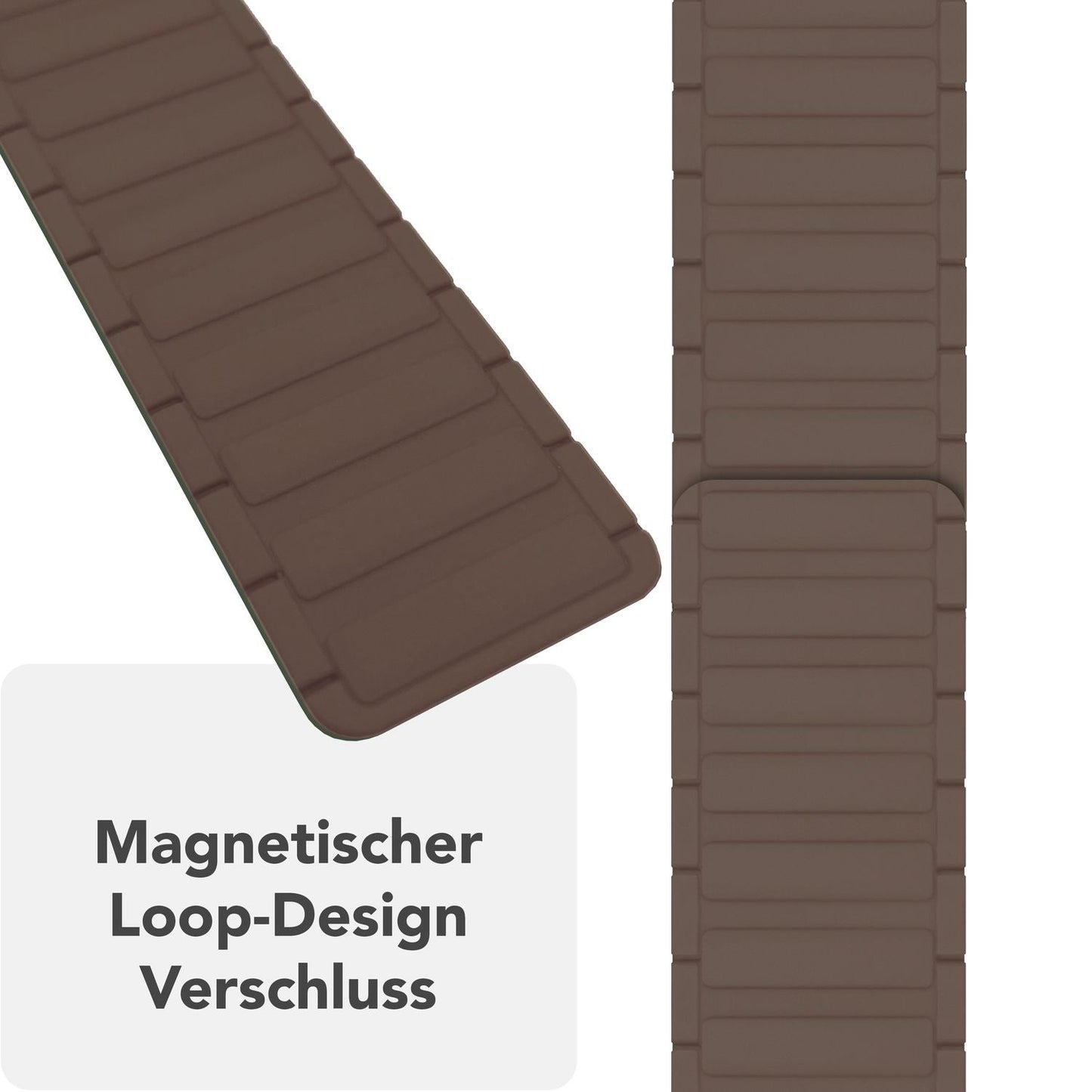 NALIA Nexus Magnet Armband kompatibel mit Apple Watch Armband Series SE/iWatch 10 9 8 7 6 5 4 3 2 1, 38/40/41/42mm, Silikon Loop mit Rillendesign, Sportarmband Magnetisch