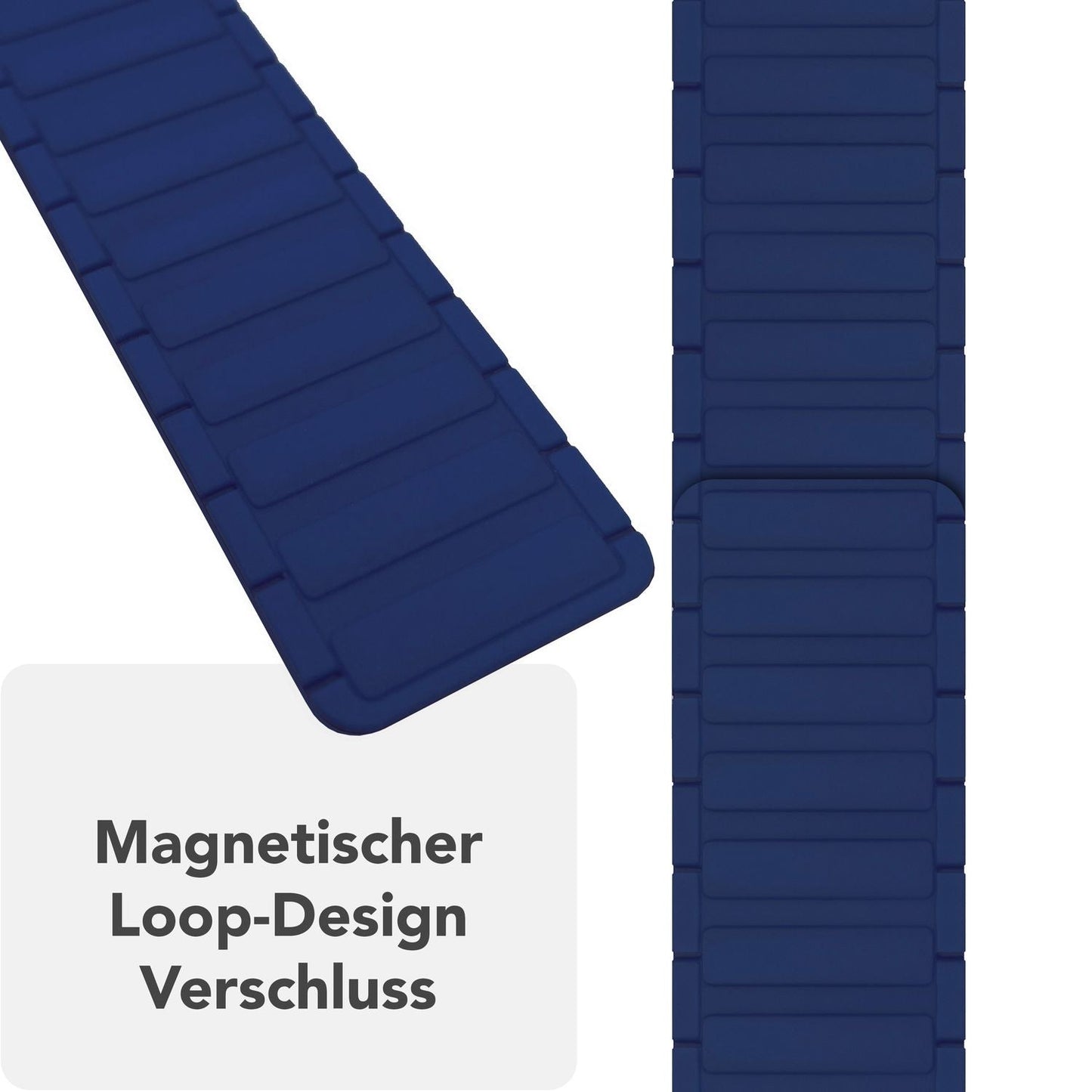 NALIA Nexus Magnet Armband kompatibel mit Apple Watch Armband Series SE/iWatch 10 9 8 7 6 5 4 3 2 1, 38/40/41/42mm, Silikon Loop mit Rillendesign, Sportarmband Magnetisch