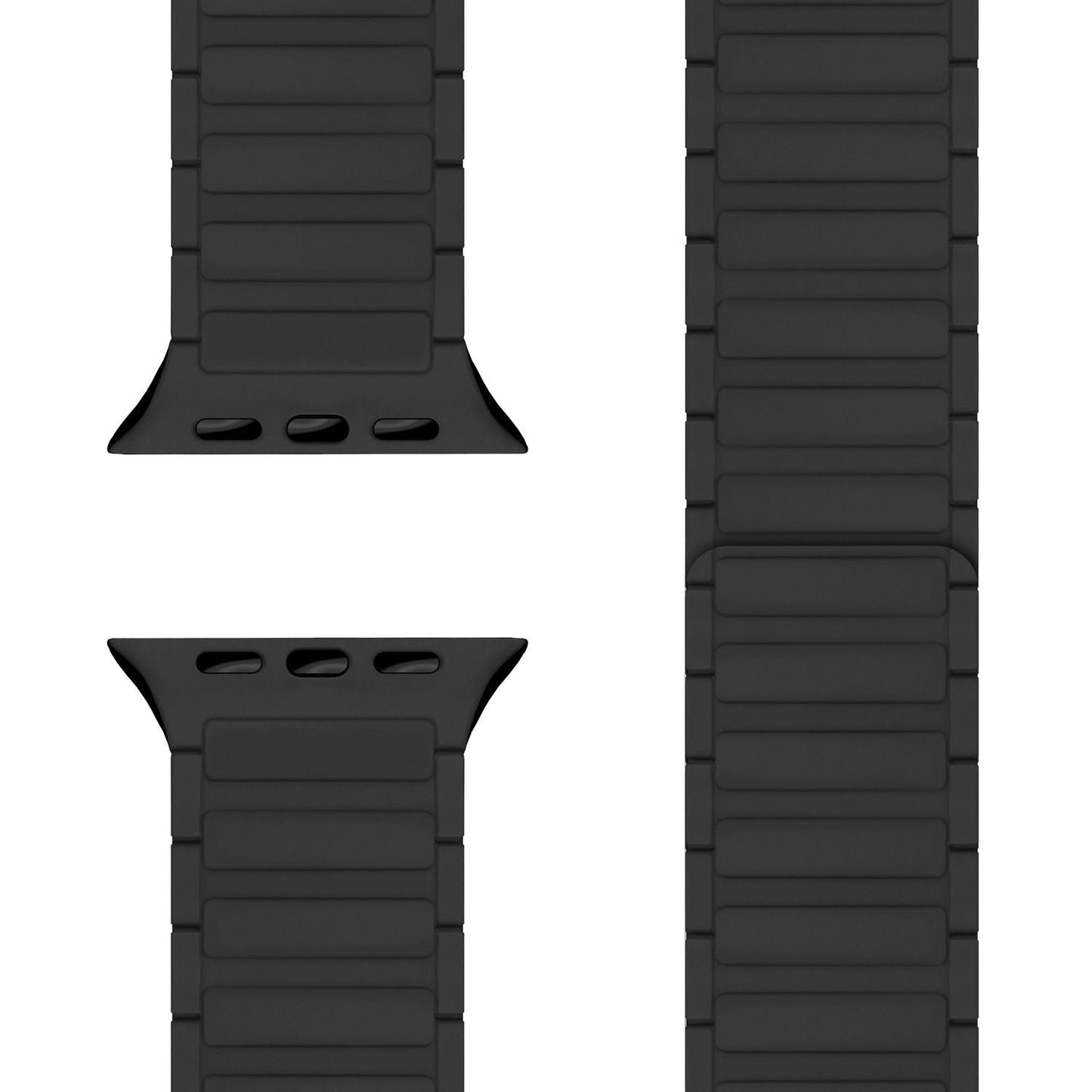 NALIA Nexus Magnet Armband kompatibel mit Apple Watch Armband Series SE/iWatch 10 9 8 7 6 5 4 3 2 1, 38/40/41/42mm, Silikon Loop mit Rillendesign, Sportarmband Magnetisch