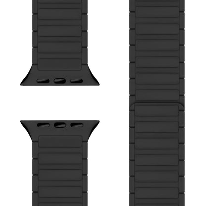 NALIA Nexus Magnet Armband kompatibel mit Apple Watch Armband Series SE/iWatch 10 9 8 7 6 5 4 3 2 1, 38/40/41/42mm, Silikon Loop mit Rillendesign, Sportarmband Magnetisch