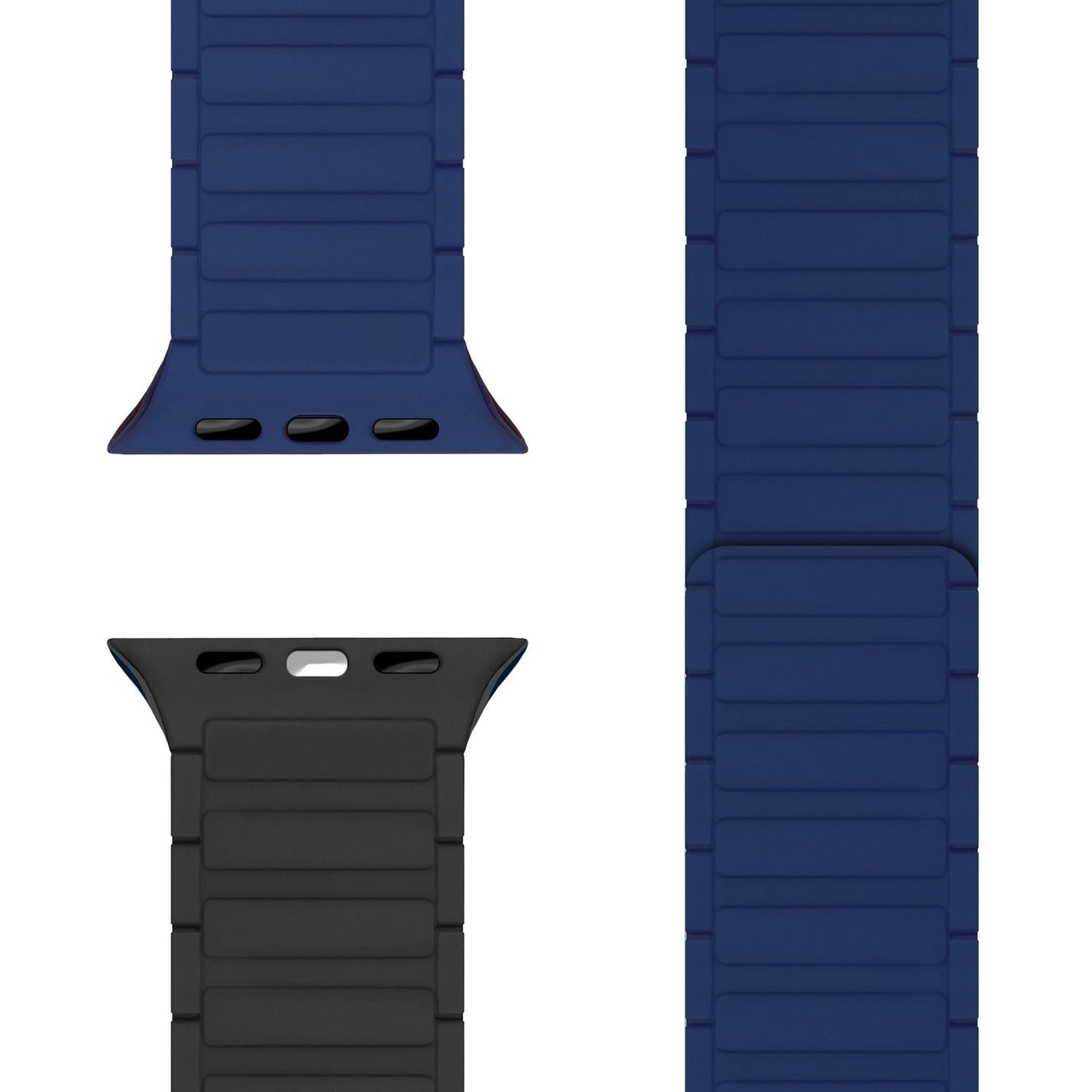 NALIA Nexus Magnet Armband kompatibel mit Apple Watch Armband Series Ultra/SE 10 9 8 7 6 5 4 3 2 1, 42/44/45/46/49mm, Silikon Loop mit Rillendesign, Sportarmband