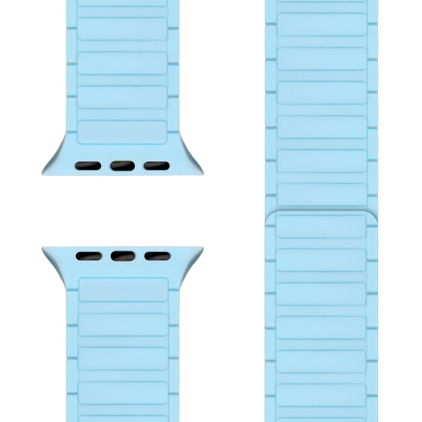 NALIA Nexus Magnet Armband kompatibel mit Apple Watch Armband Series Ultra/SE 10 9 8 7 6 5 4 3 2 1, 42/44/45/46/49mm, Silikon Loop mit Rillendesign, Sportarmband