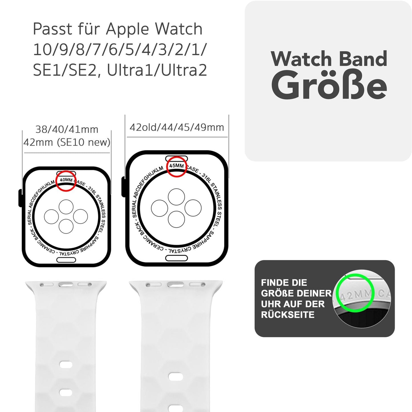 NALIA Hexion Armband kompatibel mit Apple Watch Armband Series SE/iWatch 10 9 8 7 6 5 4 3 2 1, 38/40/41/42mm, Silikon Loop mit Hexagon Design, Sportarmband Steck-Pin-Verschluss